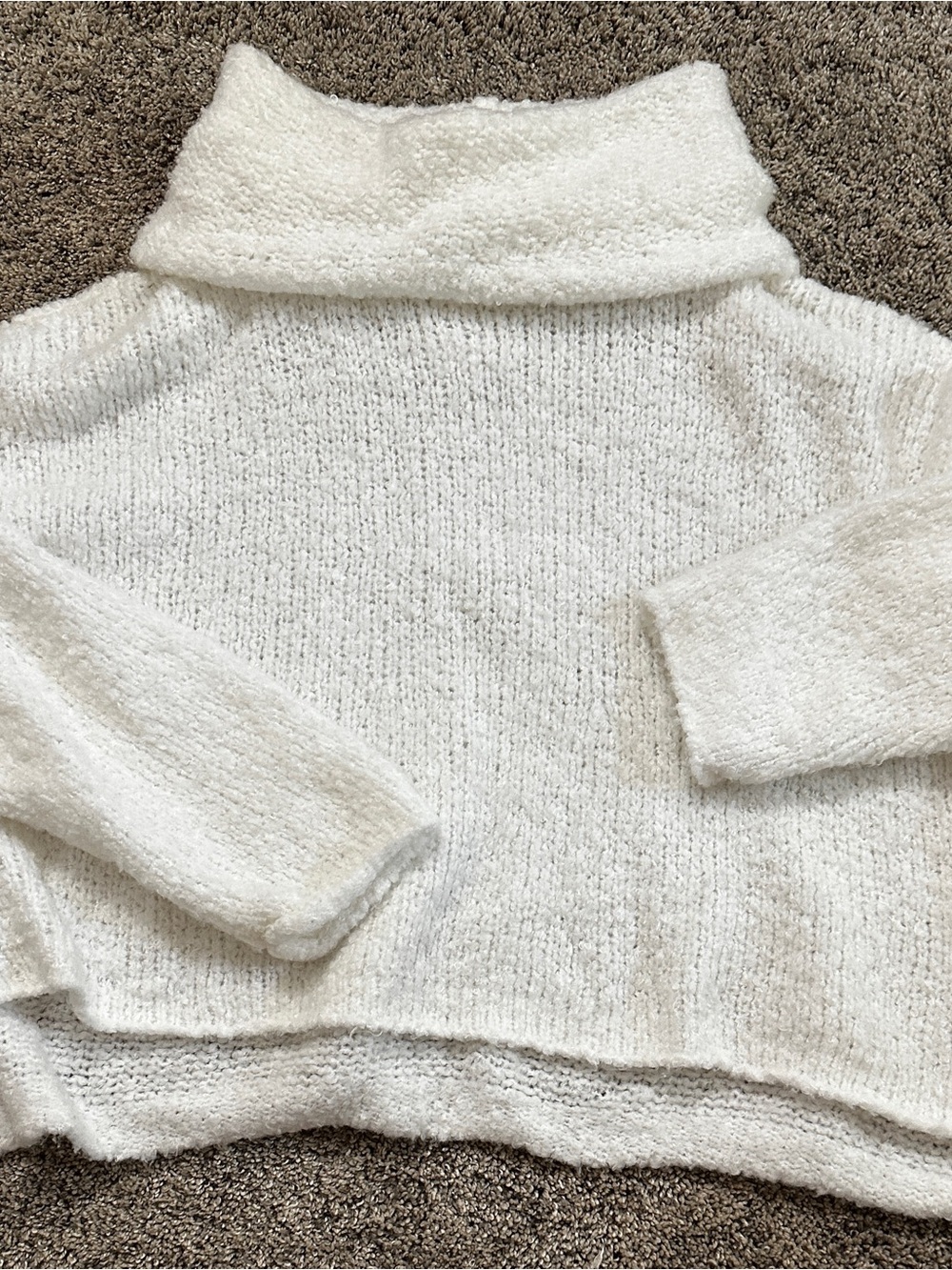 #169 Free People white Cowl Turtleneck Sweater - Picture 16 of 16